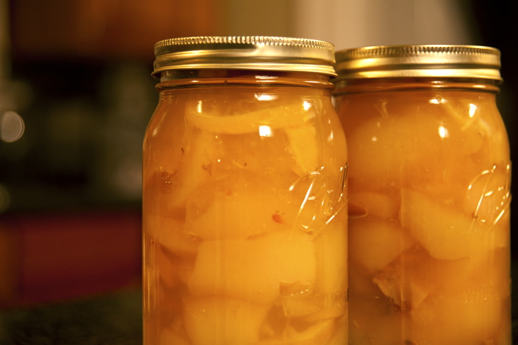 Canned Pear Preserves Jars of preserves