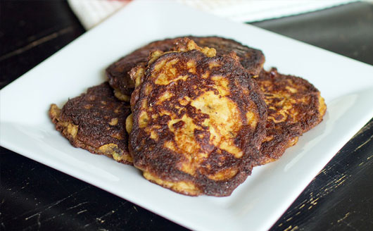Apple fritters on a plate