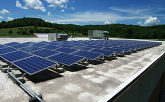 Solar panels on main office building