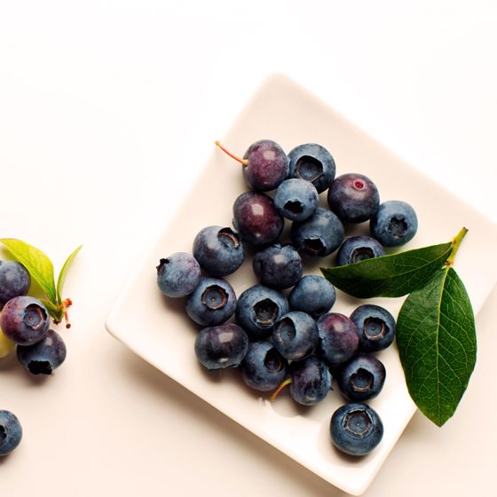 Delicious blueberries on a plate