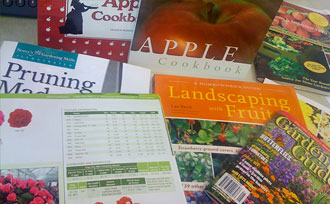 Stack of gardening books