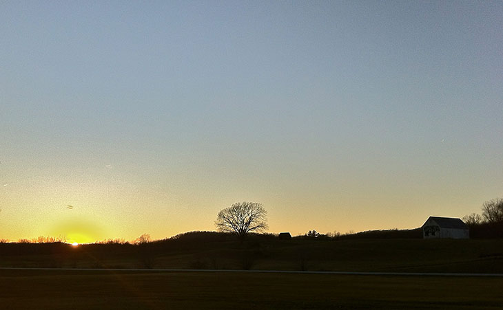 Photo of sunset in winter