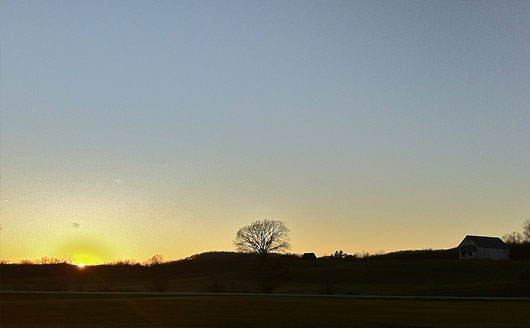Photo of sunset in winter