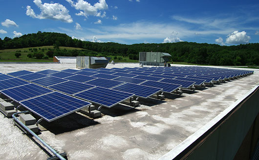 Solar panels on main office building