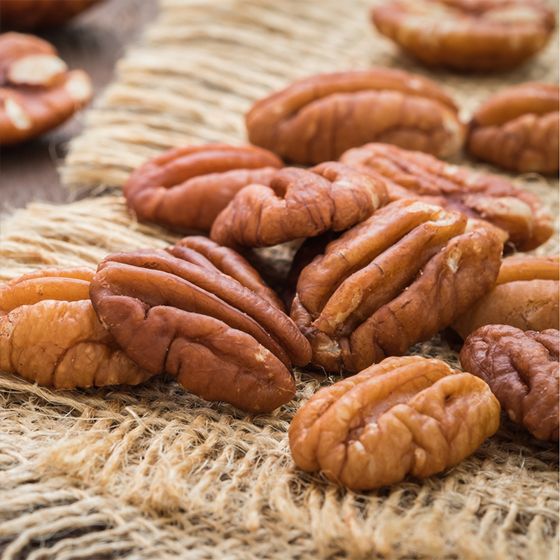 pecans on burlap