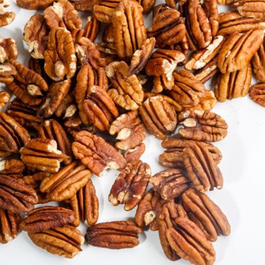 shelled pecans on table
