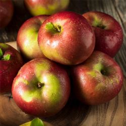 red apple with a bit of green