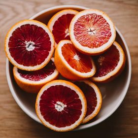 Moro Blood Orange Cut open in bowl