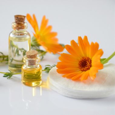 Calendula flower with medicinal oil