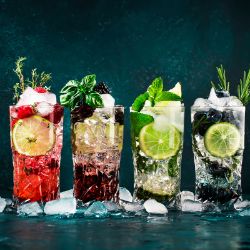 mocktails with fruit and herbs