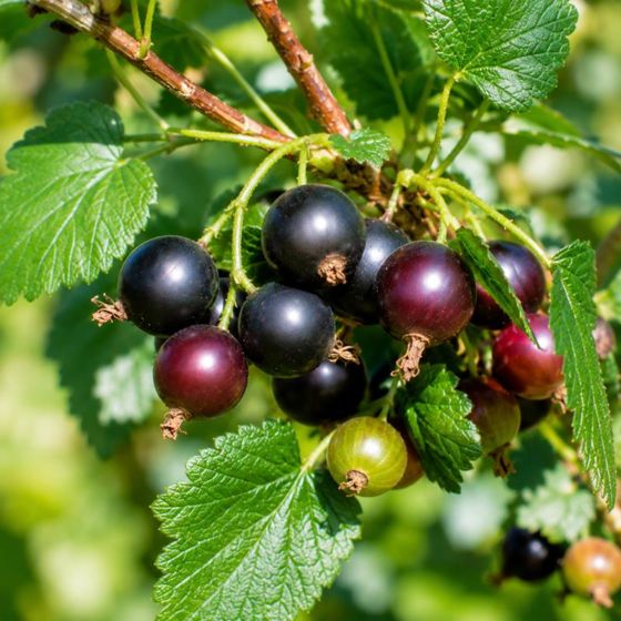 Dark berry on green plant