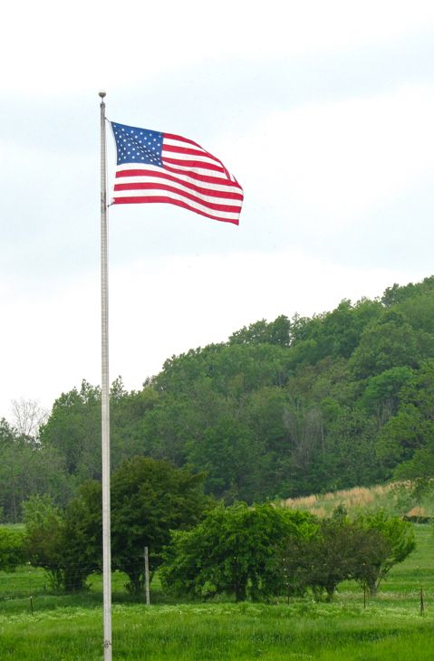 American flag on flag pole