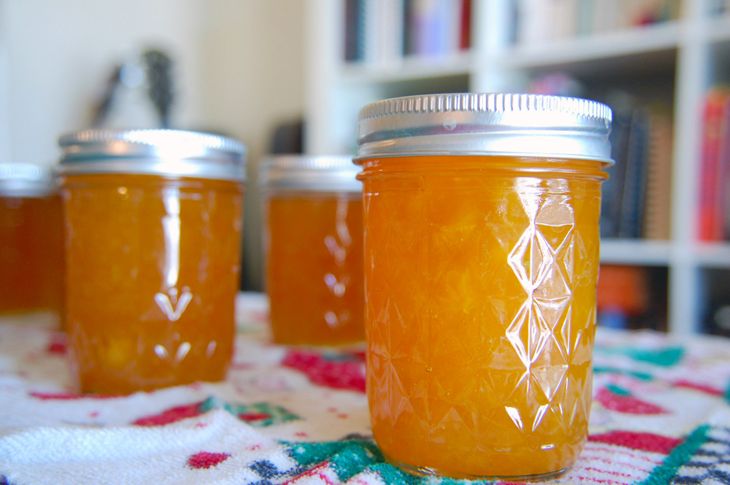 Jars of Finished Peach Jam