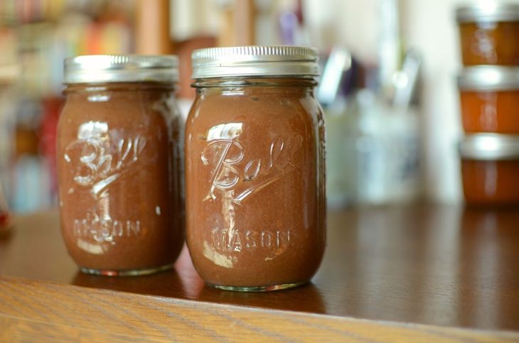 Jars of Finished Apple Butter