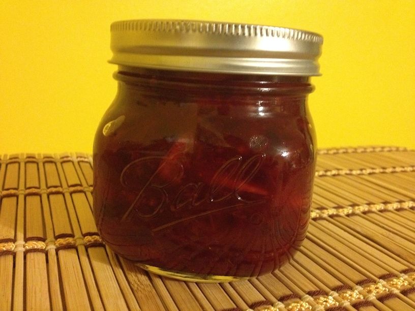 Finished Cranberry Sauce in Jar Finished Cranberry Sauce in Jar