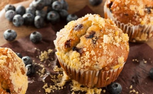blueberry muffin with fresh blueberries