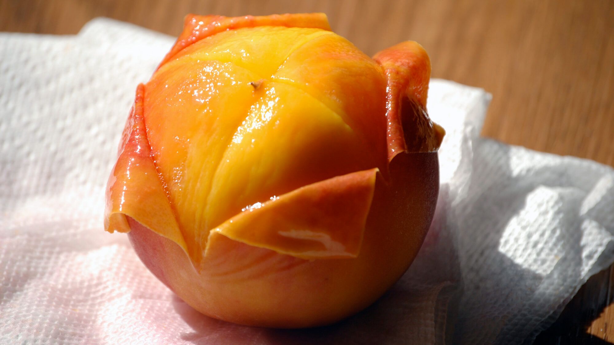 Peeling Peach Skin