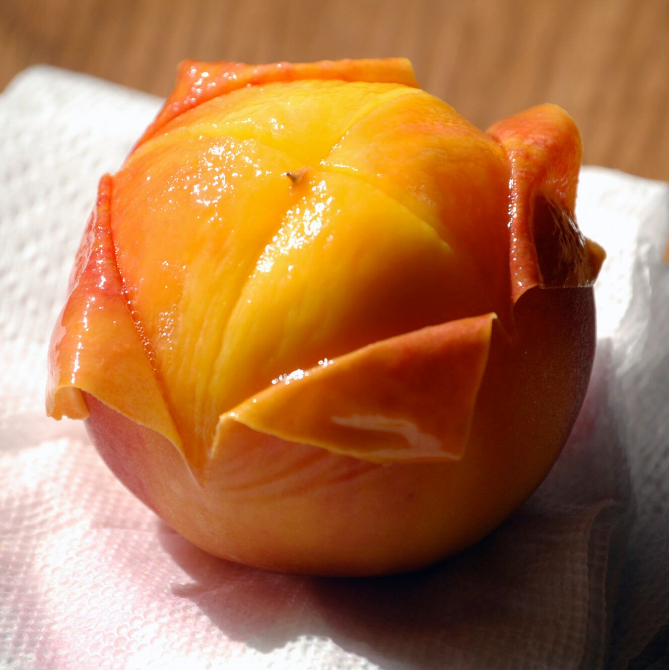 Peeling Peach Skin