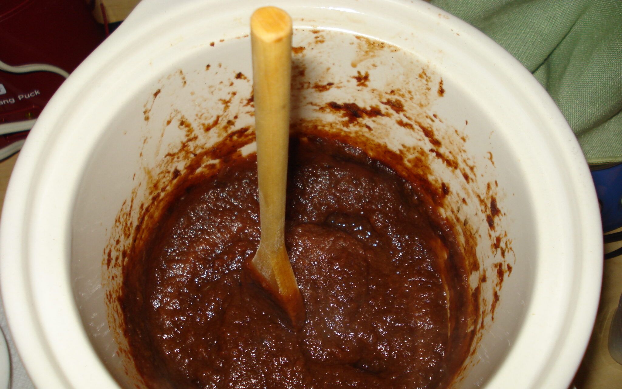 Apple Butter Almost Done (note dark brown color)
