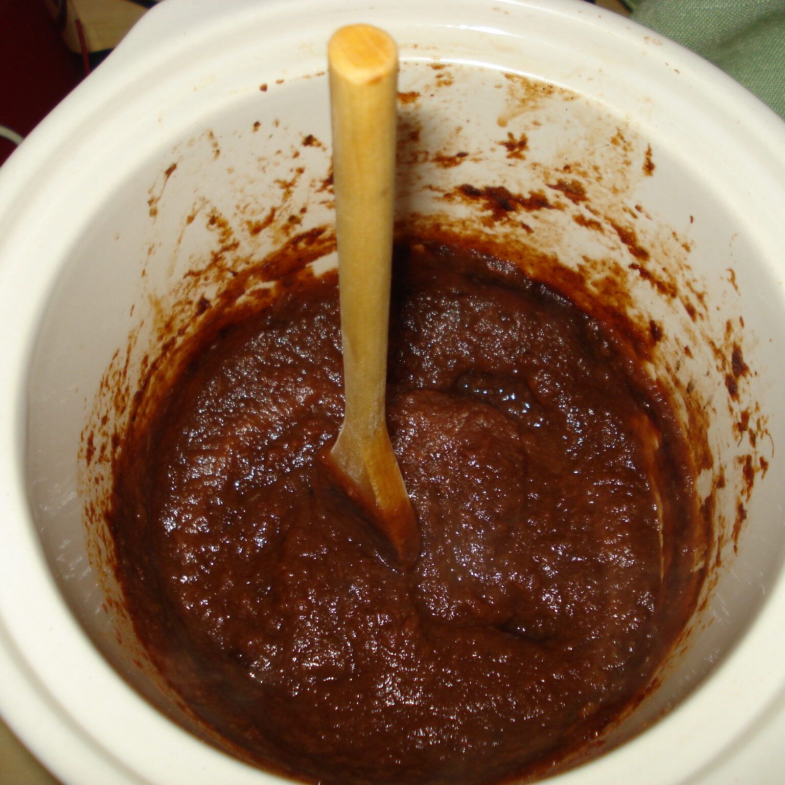 Apple Butter Almost Done (note dark brown color)