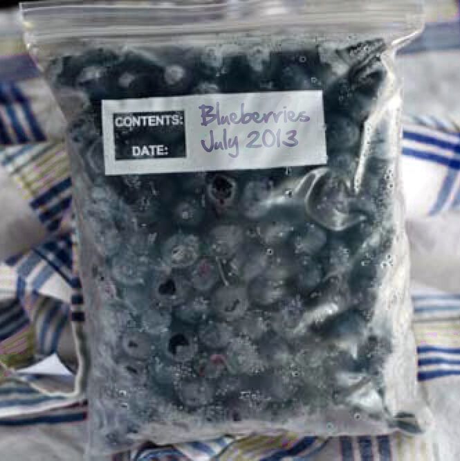 Frozen Blueberries with Date on Bag