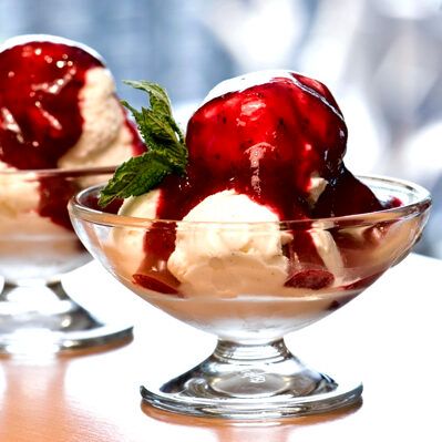 Berry Liqueur Over Ice Cream
