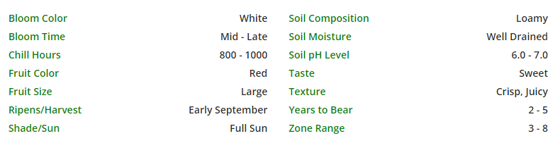 Example of Plant Characteristics