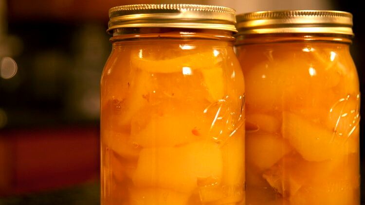 Canned Pear Preserves Jars of preserves