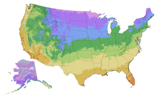 hardiness zones map