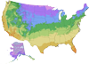 US hardiness zone map